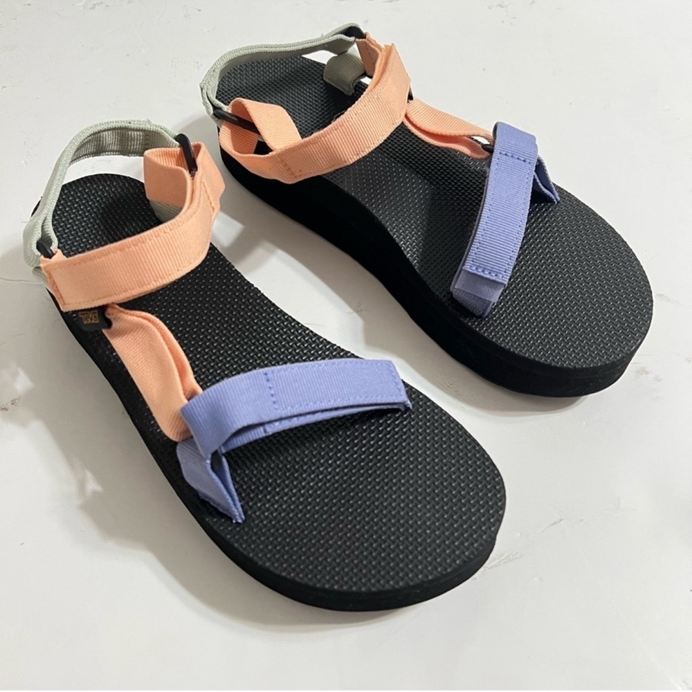 Free People Teva Flatform Platform Universal Light Weight Colorblock Sandals New - Picture 8 of 16